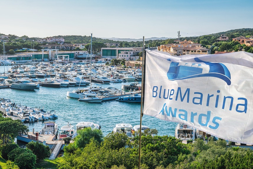 bandiera blue marina awards. Marchio di certificazione