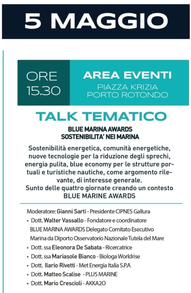 5 maggio porto rotondo salone nautico sardegna evento blue marina awards