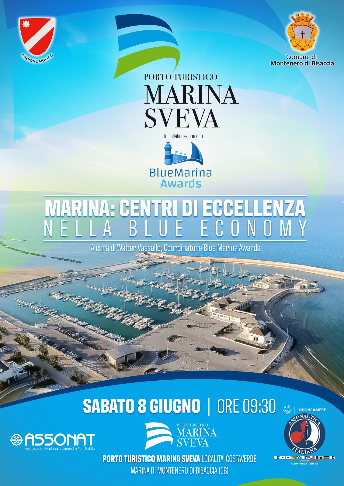 locandina evento blue economy Marina di Sveva Blue Marina Awards